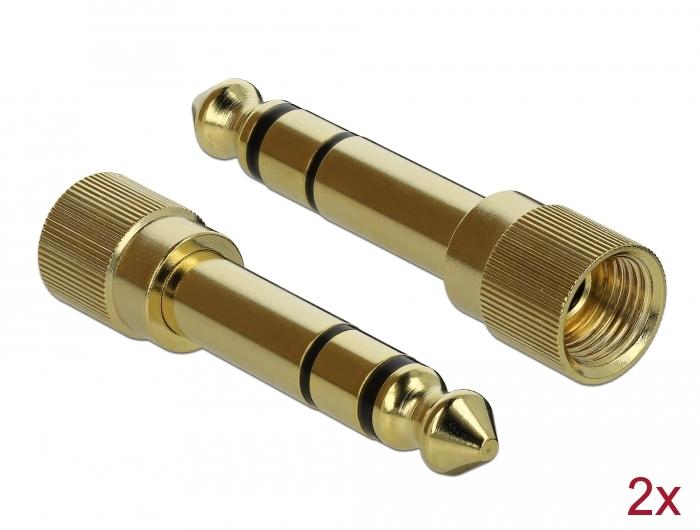 Delock Spiralkabel 3.5mm 3-polige jackplug naar jackplug met schroef - Delock