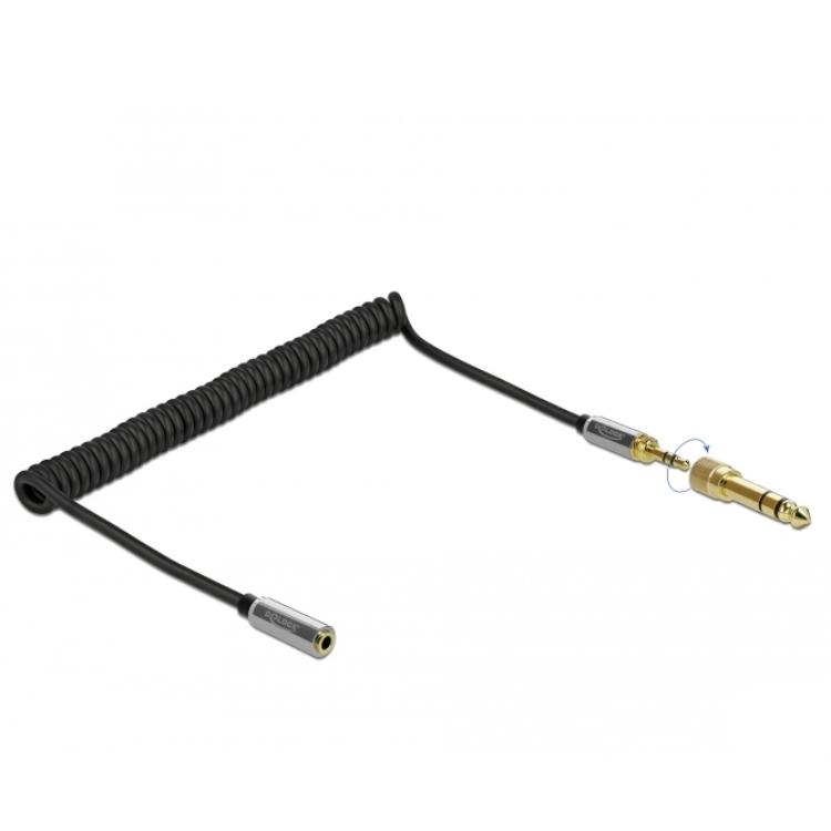 Delock spiraalkabelverlenging 3,5 mm 3-polige jackplug naar jackplug - Delock