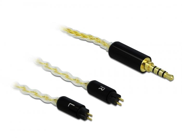 Delock Audiokabel 3,5 mm 4-pins jack naar 2 x 2-pins stekker 1,25 m - Delock