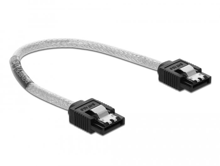 Delock SATA 6 Gb/s Kabel 20 cm transparant - Delock