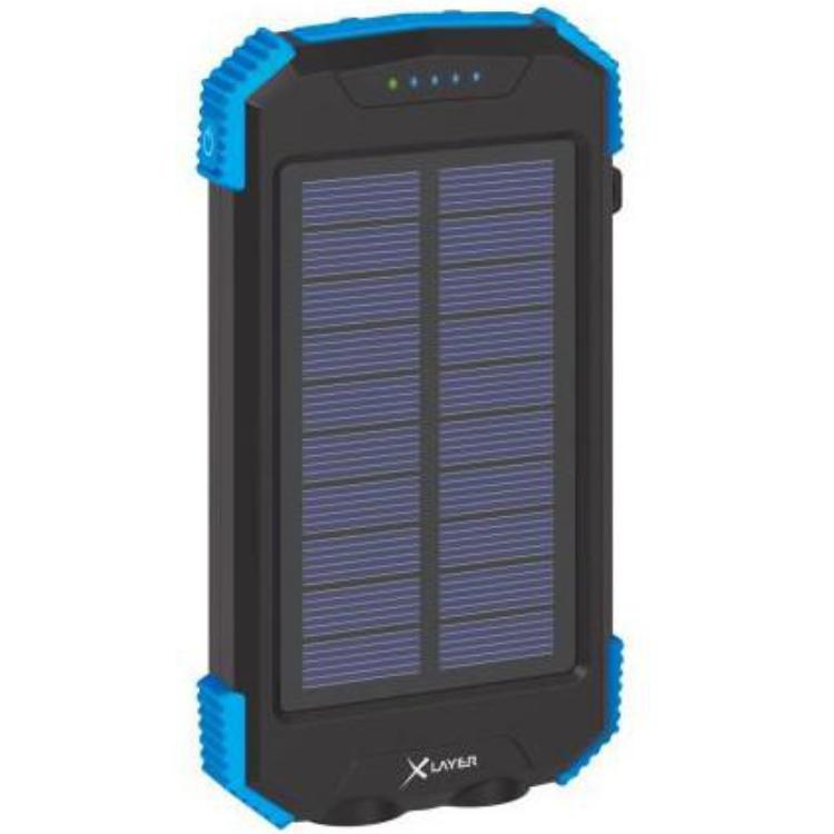 Powerbank - 10.000 mAh - Merk: Xlayer. Ingang: 1 x USB-C female, Uitgang: 1 x Mirco USB B Laadsnelheid: 2.000 Capaciteit: 10.000 mAh, Extra: Met zonne-energie.