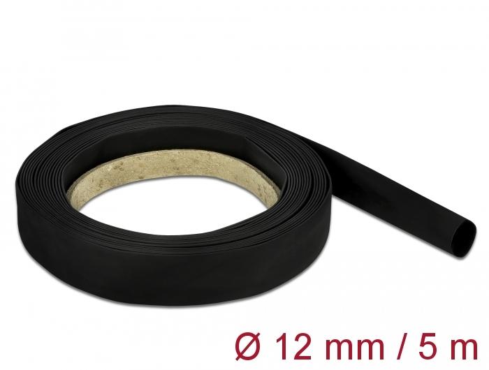 Delock krimpkous 5 m x 12 mm zwart - Delock