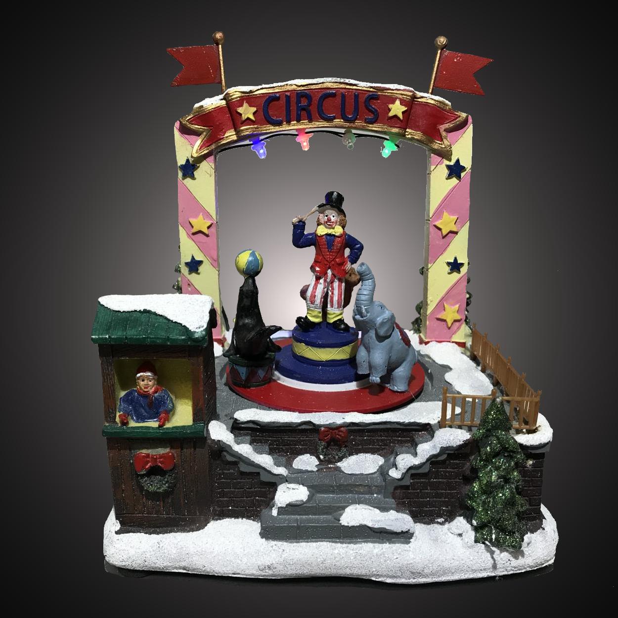 Kersthuisje - led kerstverlichting binnen - 7 lampjes - 16.5 x 16 x 23 cm - multicolor