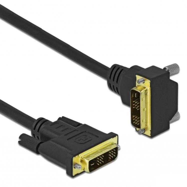 Delock DVI-kabel 18+1 Stekker op 18+1 Stekker gehoekte 2 m - Delock