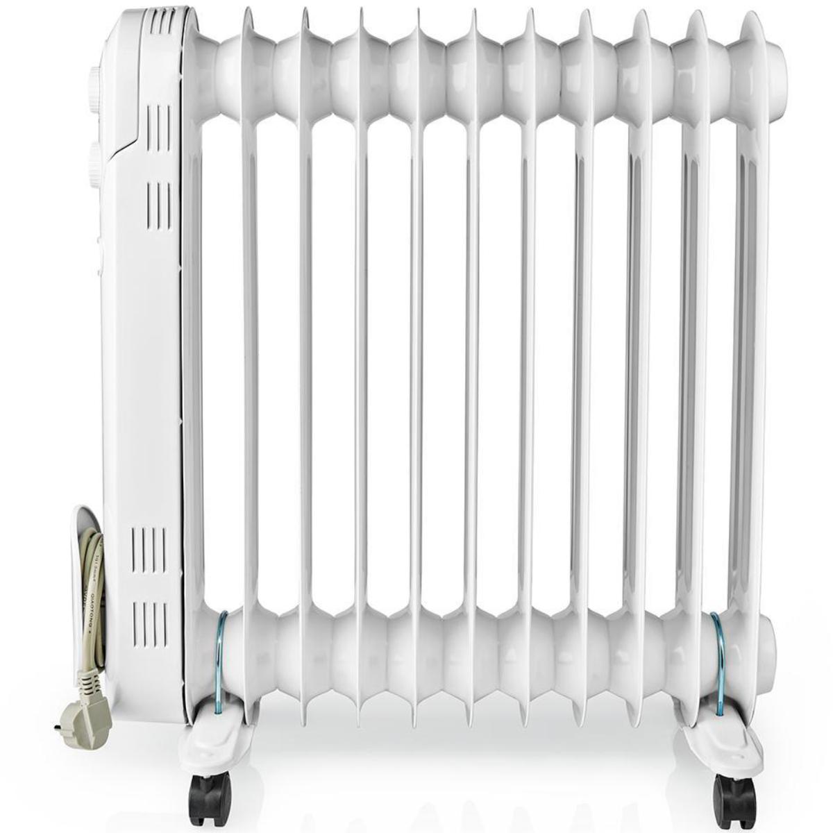 Elektrische - Oliegevulde mobiele radiator die een aanvullende en comfortabele warmtebron vormt die zowel stil als efficiënt is. De radiator voorzien van en een thermostaat om de gewenste