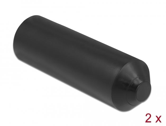 Delock Eindkappen met binnenlijm 80 x 25 mm 2 stuks zwart - Delock
