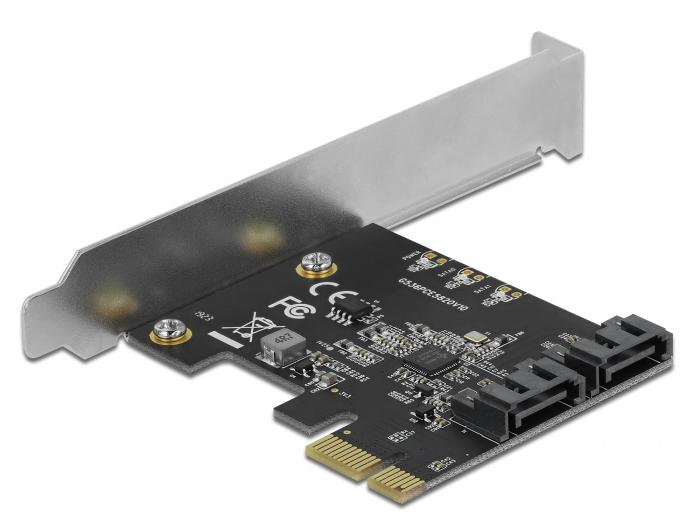 Delock 2-poorts SATA PCI Express-kaart Lage Profiel Vormfactor - Delock