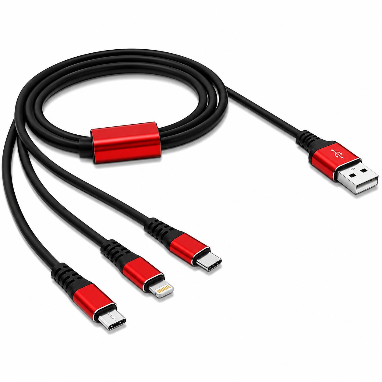 IPhone kabel 3 in een - Micro - USB C - Lightning