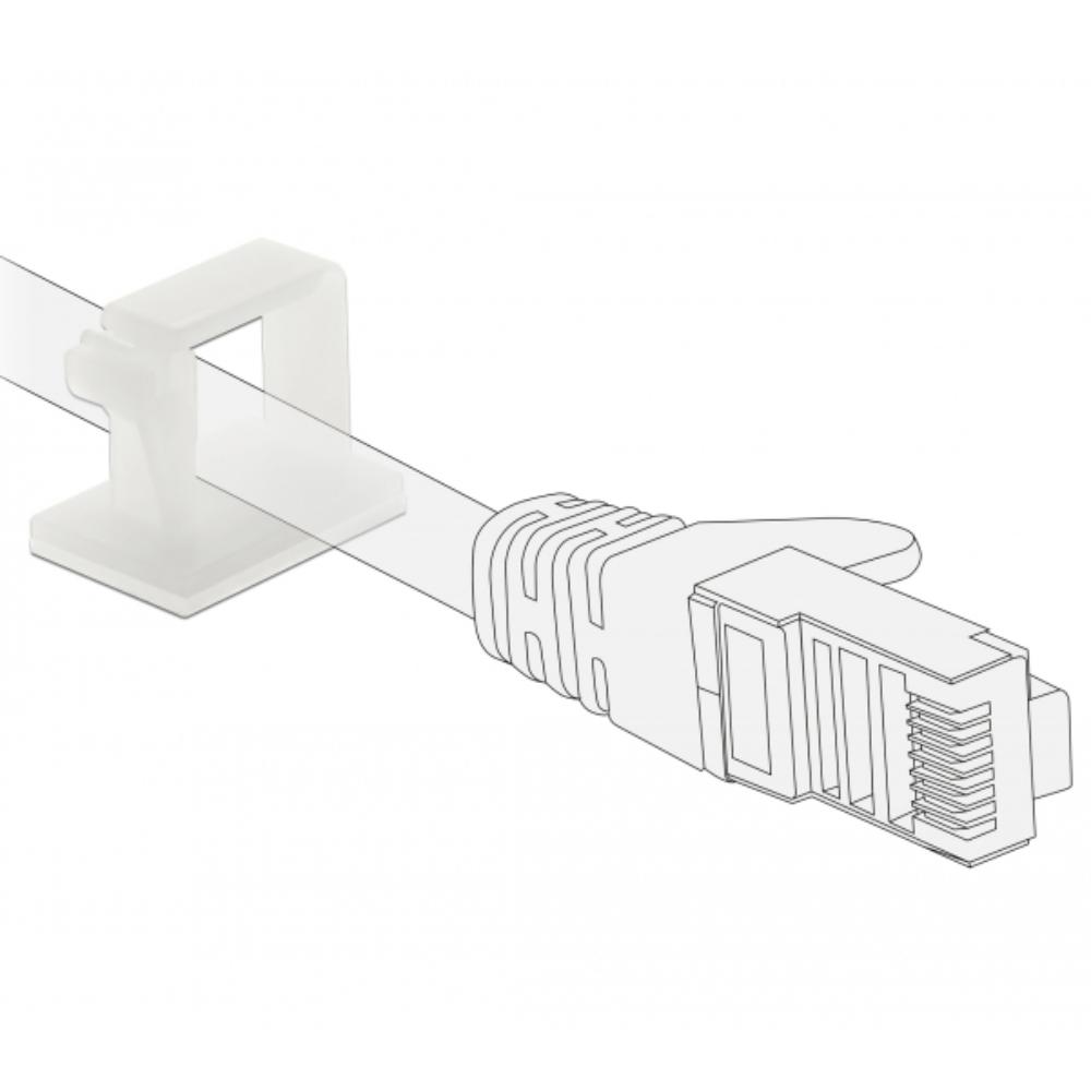 smartect Zelfklevende kabelhouder in zwart [50 stuks] Wandbevestigingen voor het bevestigen van slingers, USB-, elektrische en oplaadkabels, clips voor kabelbeheer op het bureau