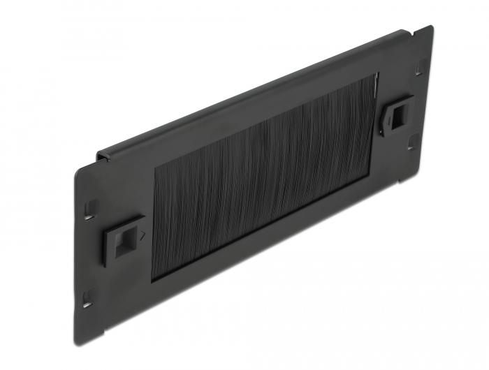 Delock 10″ Kabelmanagement borstelstrip zonder gereedschap 2 HE zwart - Delock