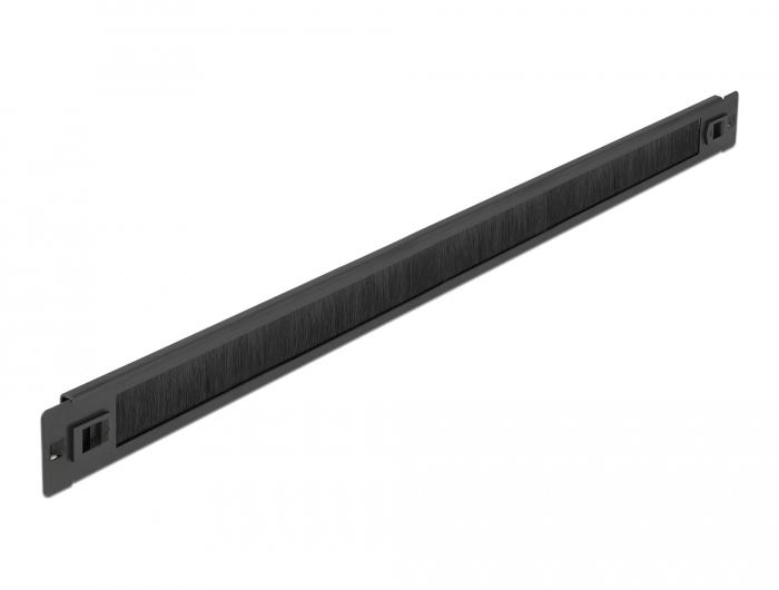 Delock 19″ Kabelmanagement Borstelstrip zonder gereedschap 1 HE zwart - Delock