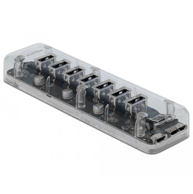 USB A + micro B hub - 7 poorten - Delock