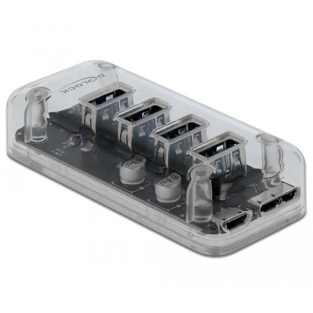 USB A + micro B hub - 4 poorten - Delock