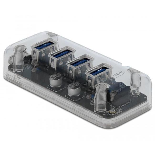 USB A + micro B hub - 4 poorten - Delock