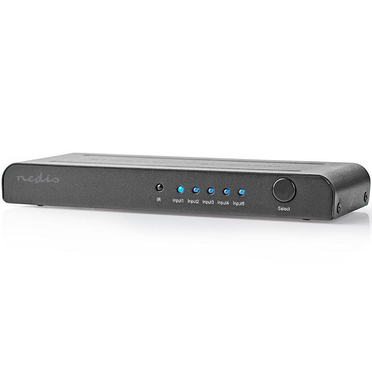HDMI switch 5 poorts 4K@60Hz met actieve versterking