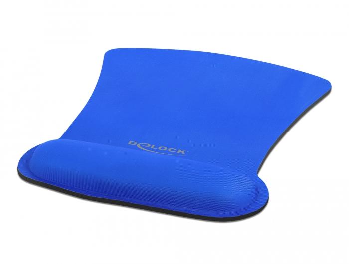 Delock Ergonomisch muismat met handpalmsteun Blauw 255 x 207 mm - Delock