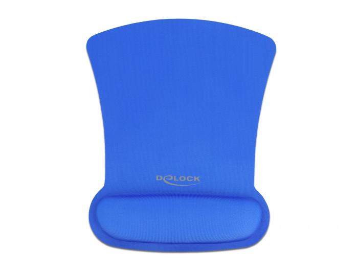 Delock Ergonomisch muismat met handpalmsteun Blauw 255 x 207 mm - Delock