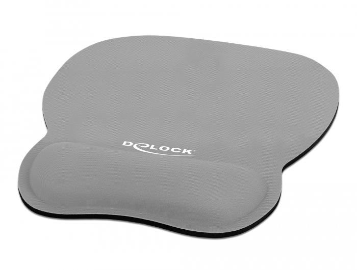Delock Ergonomisch muismat met handpalmsteun Grijs 245 x 206 mm - Delock