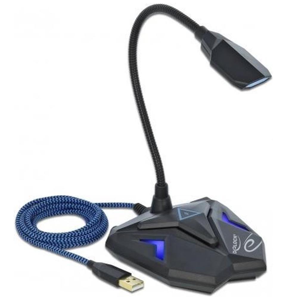 Delock Desktop USB Gaming Microfoon met zwanenhals en Mute-knop - Delock
