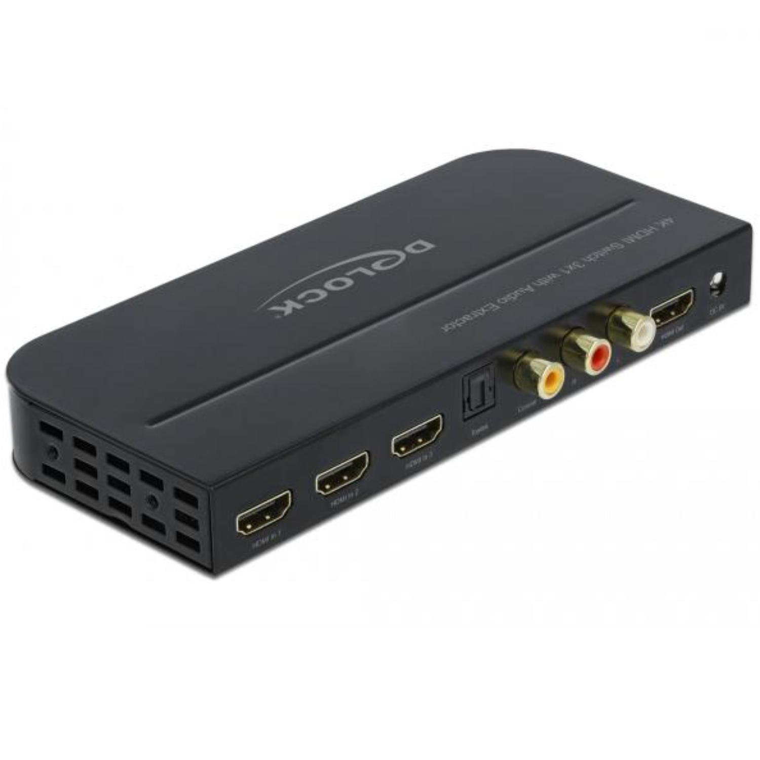 Delock HDMI Switch 3 x HDMI in naar 1 x HDMI uit 4K 60 Hz met Aud - Delock