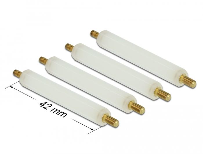 Delock afstandhouder M2,5 x M3, zeskant, buiten/buiten, 42 mm naturel 4 - Delock