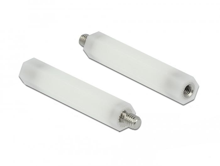 Delock afstandhouder M5 x M4, zeskant, binnen/buiten, 50 mm naturel - Delock