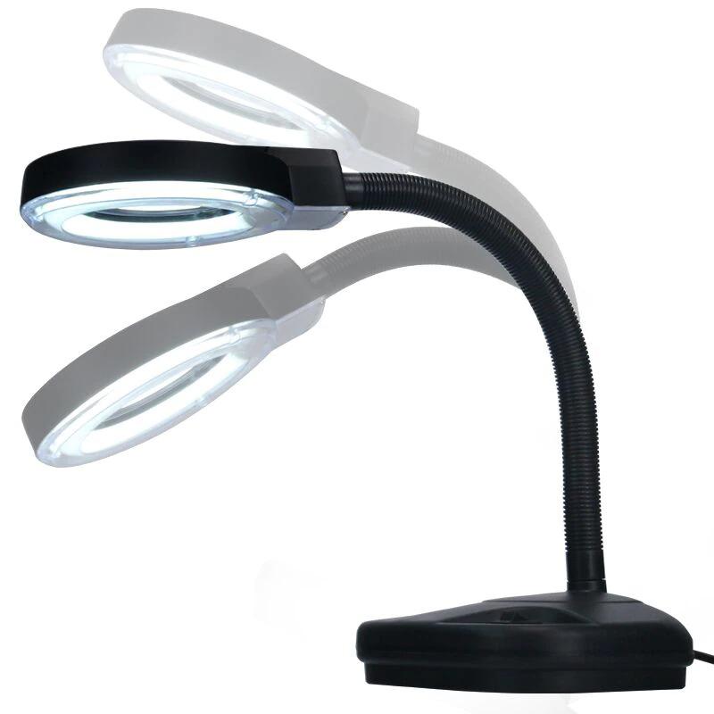 Tafelmodel Loeplamp - 3 dioptrie - Hoogte: mm, Lamp: LED, Kleur: Zwart, Diameter lens: 90 + 21mm, 3 + 8 dioptrie - 1.75+3x
