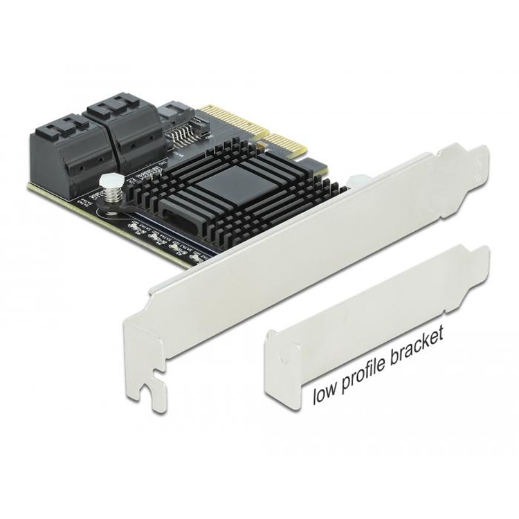 Delock 5-poorts SATA PCI Express x4 kaart - Laagprofiel uitvoering - Delock
