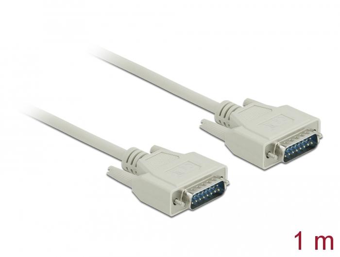 Delock Seriële Kabel Sub-D15 Stekker op Stekker 1 m