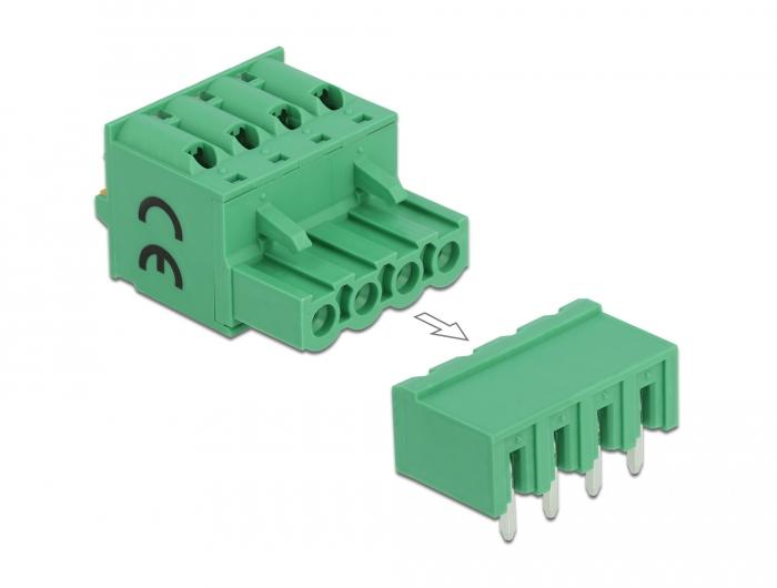 Delock Aansluitklemmenset voor printplaat 4-pins 5,08 mm raster horizontaal - Delock