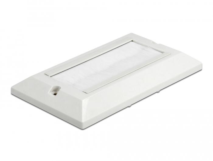 Delock Kabeldoorvoerkap 146 x 86 mm met witte borstelstrip - Delock