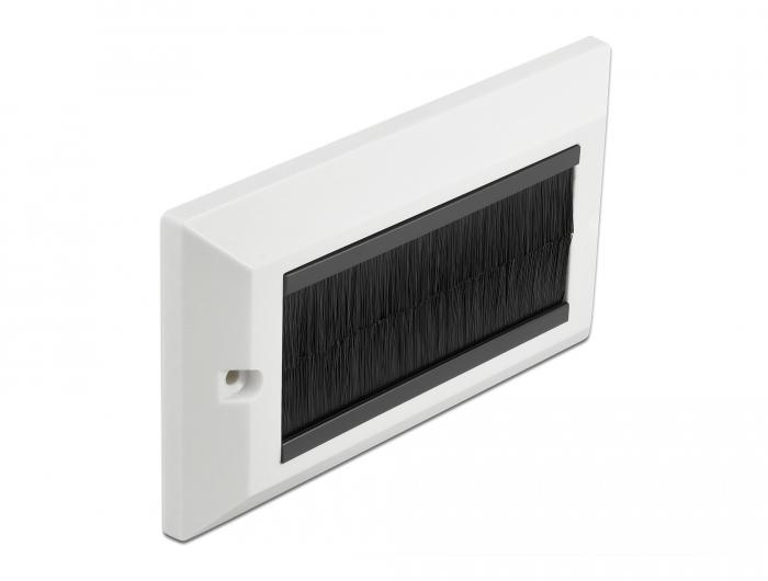 Delock Kabelmanagement-Afdekking 146 x 86 mm met zwarte borstelstrip - Delock