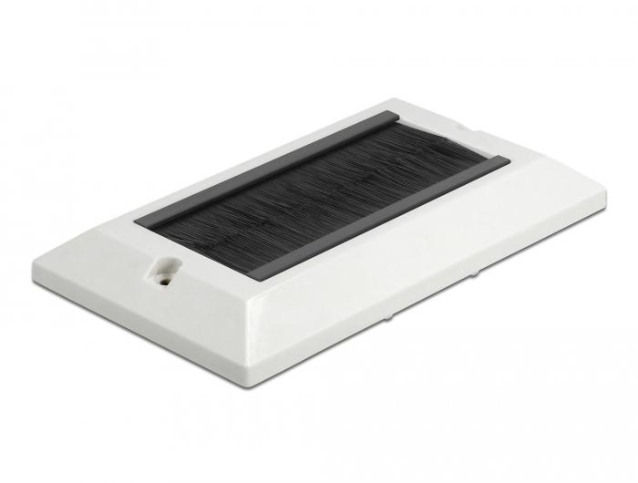 Delock Kabelmanagement-Afdekking 146 x 86 mm met zwarte borstelstrip - Delock