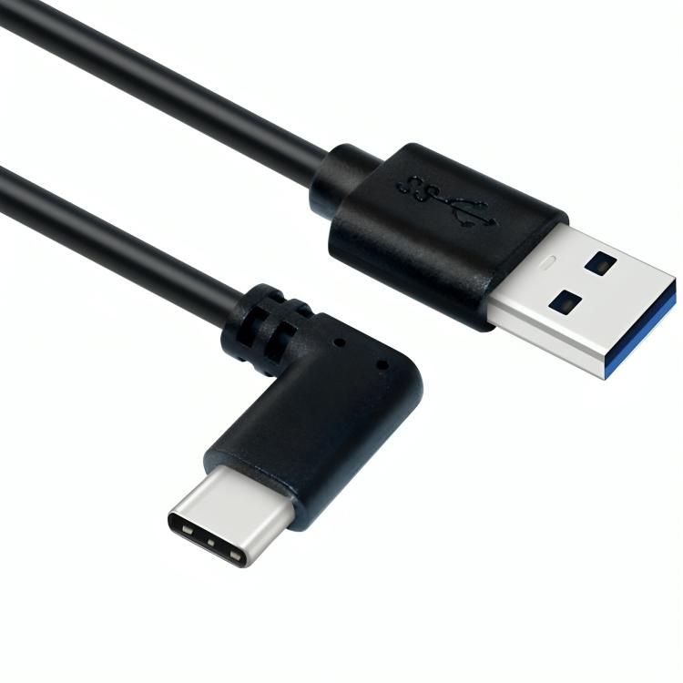 bende paradijs Schaar USB A naar USB C kabel - Versie: 3.2 Gen 1x1 Aansluiting 1: USB C male  haaks Aansluiting 2: USB A male Lengte: 1 meter