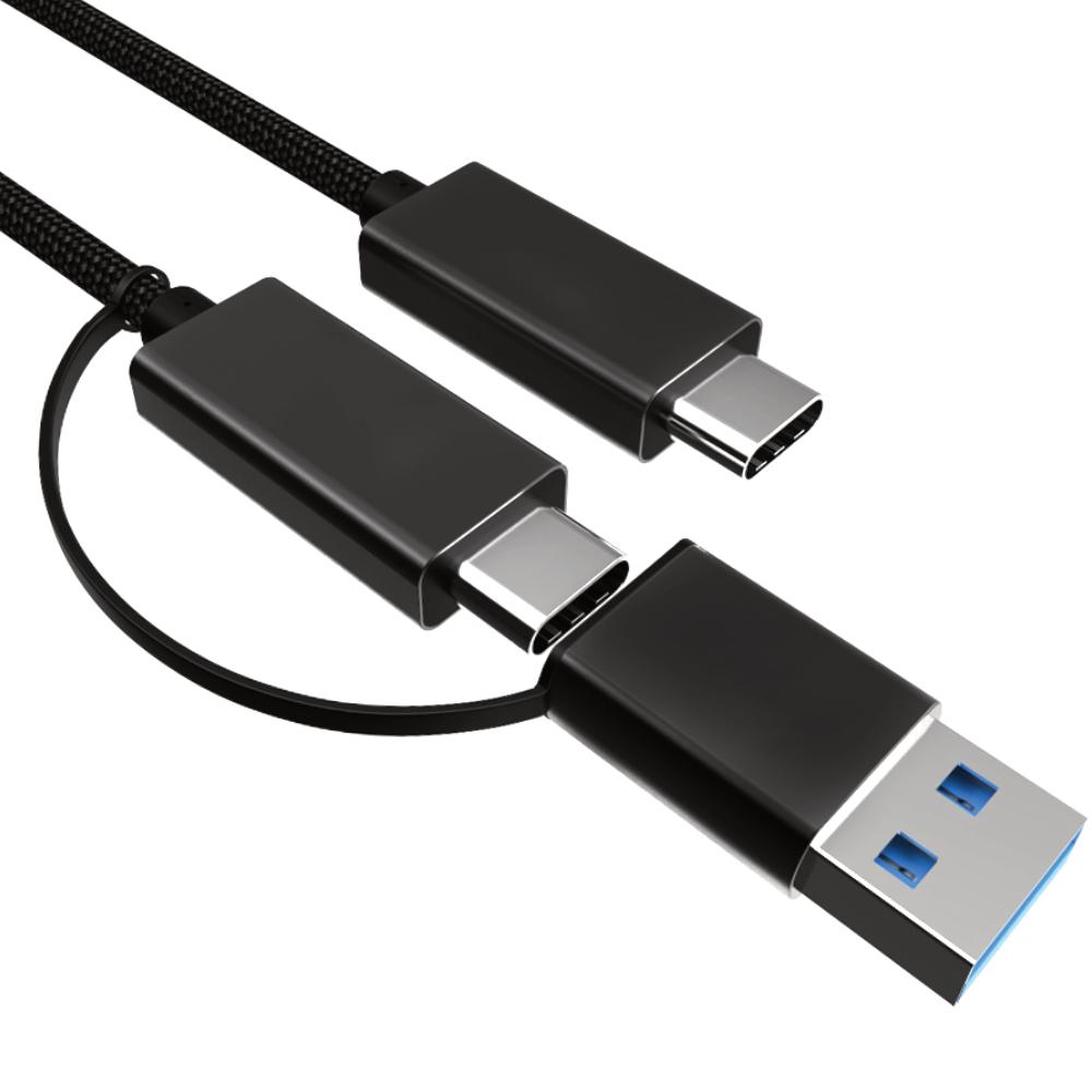 Afdaling Komst Ga lekker liggen USB C multiport kabel - Versie: 3.2 Gen 2x1 Aansluiting 1: USB C male  Aansluiting 2: USB C male Aansluiting 3: USB A male Lengte: 2 meter