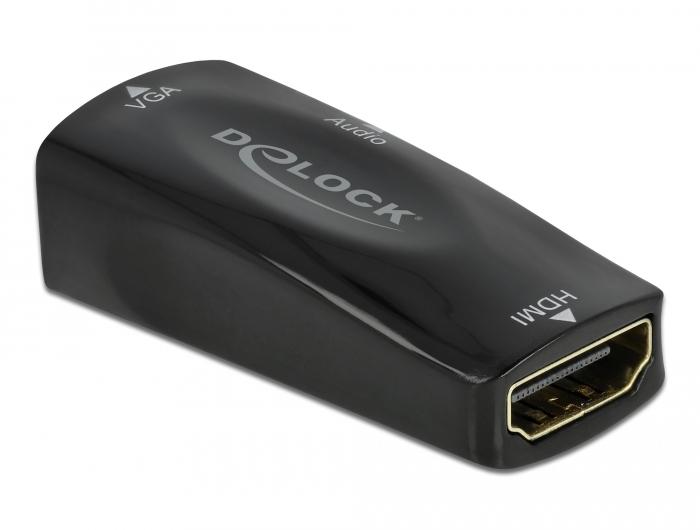 Delock Adapter HDMI-A vrouwelijke naar VGA vrouwelijke 1080p met audio - Delock
