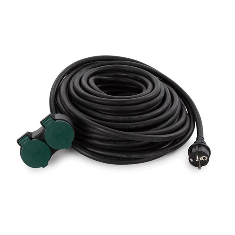 O&W Security Professionele verlengkabel, 20 m, Schuko (type F) 16A/250V