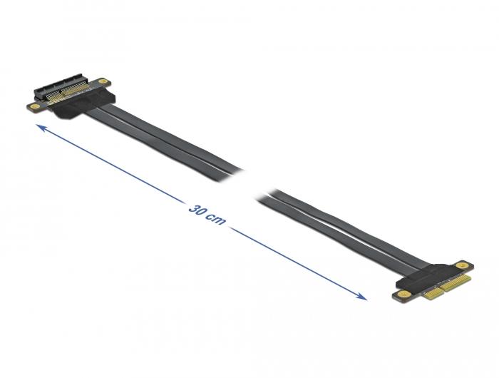Delock Riser Card PCI Express x4 naar x4 met flexibele kabel 30 cm - Delock
