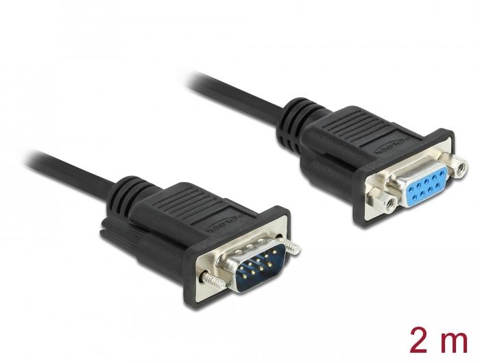 Delock Seriële Kabel RS-232 Sub-D9 Stekker op Buchse 2 m - Delock