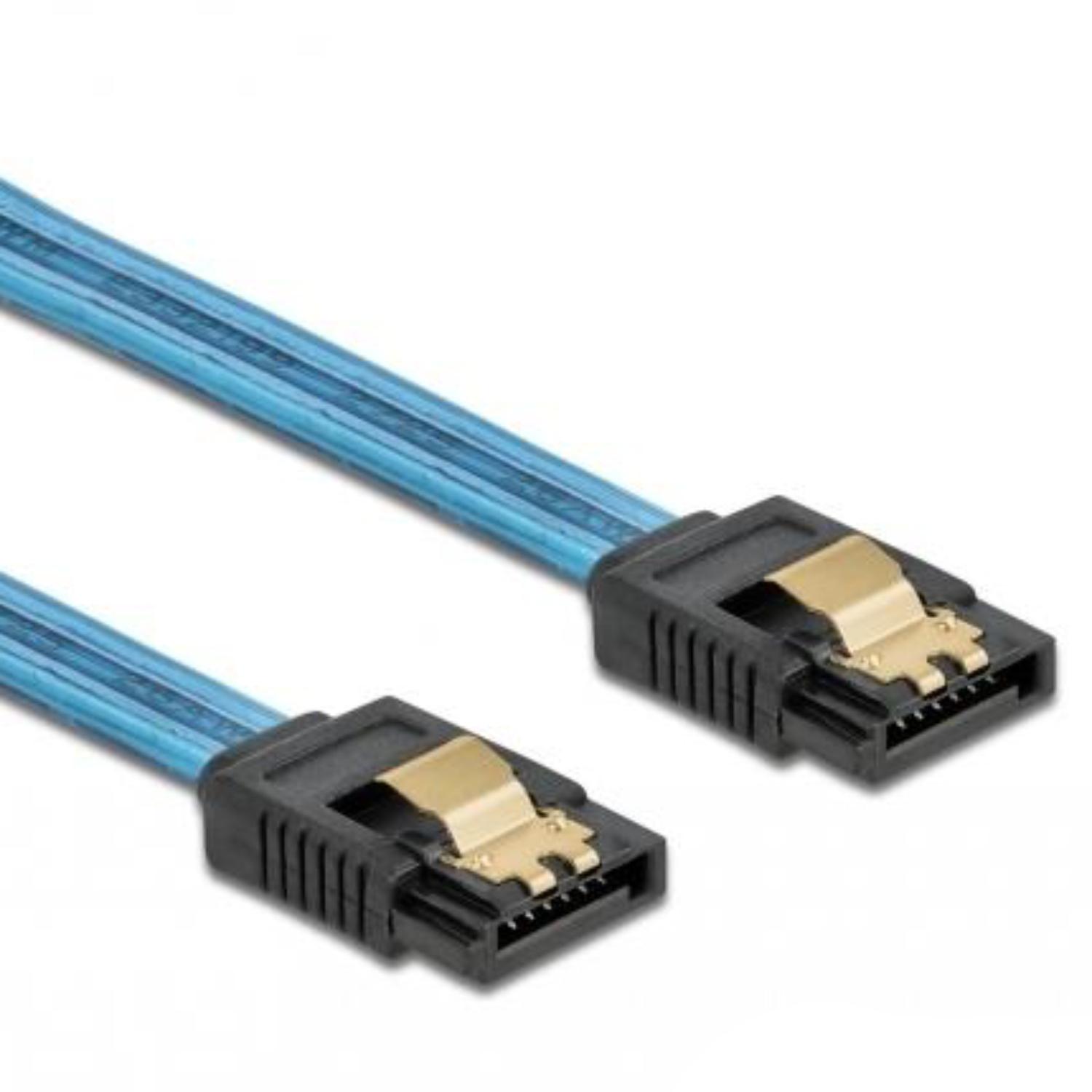 Delock SATA 6 Gb/s Kabel UV lichtblauw 30 cm - Delock