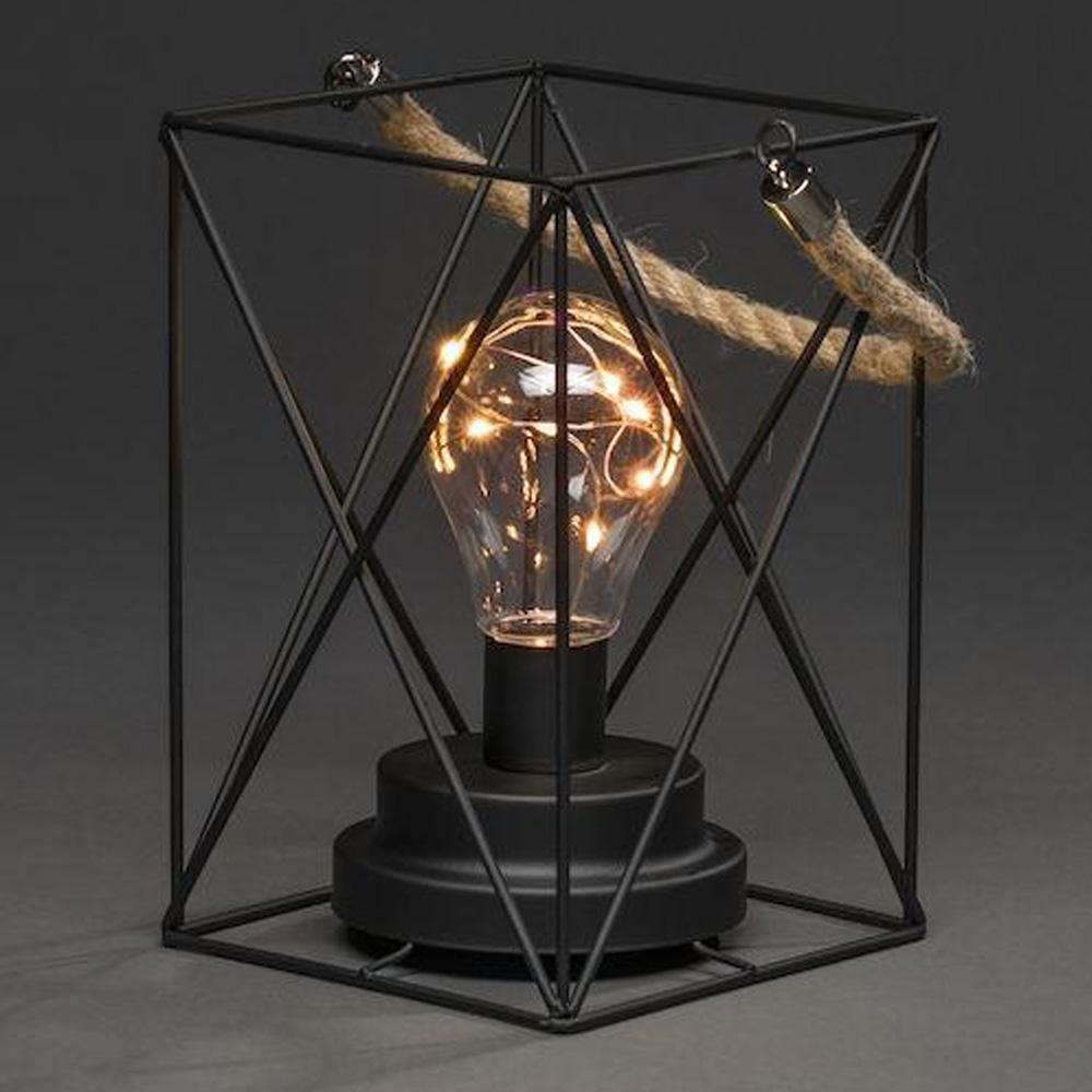 Kerstdecoratie - led kerstverlichting binnen - 9 lampjes - 19 x 12 cm - extra warm wit - 3x AA