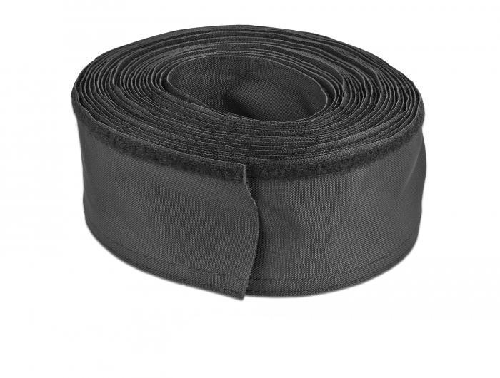Delock Geweven slang met klittenbandsluiting 10 m x 20 mm zwart - Delock