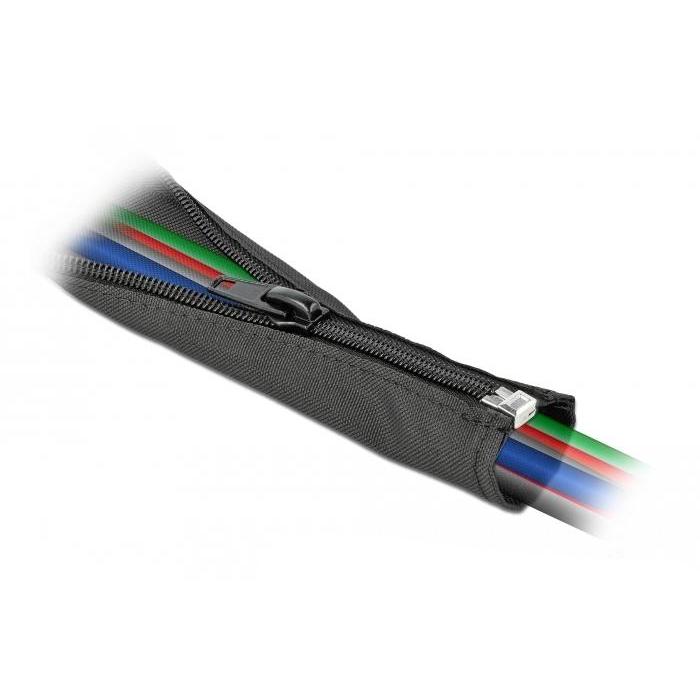 Delock Geweven slang met rits 2 m x 25 mm zwart - Delock