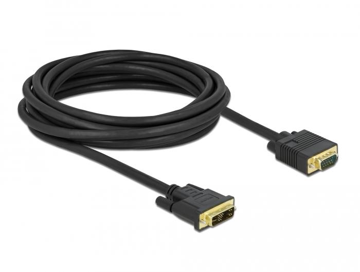 Delock Kabel DVI 12+5 Stekker op VGA Stekker 5 m - Delock