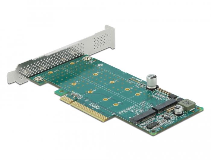 Delock PCI Express x8 kaart met 2 x interne NVMe M.2 Key M, Bifurcation, L - Delock