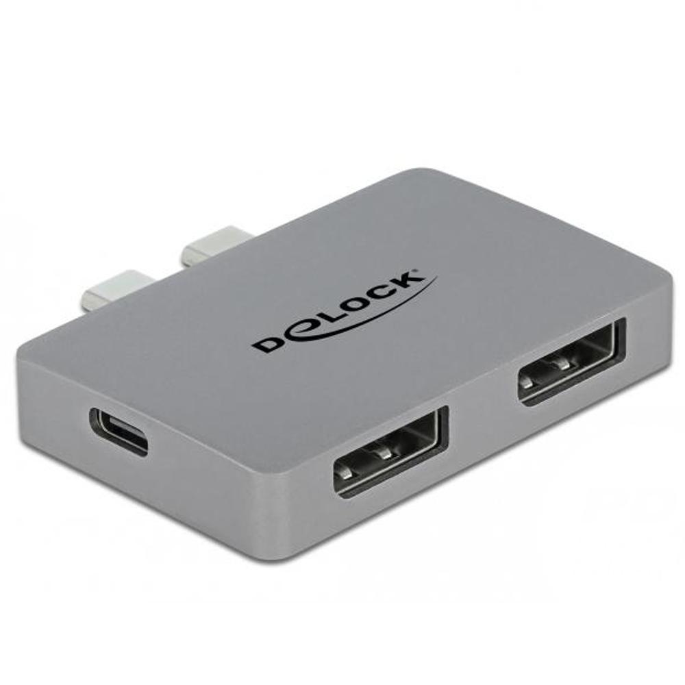 Delock Dual DisplayPort-adapter met 4K 60 Hz en PD 3.0 voor MacBook - Delock