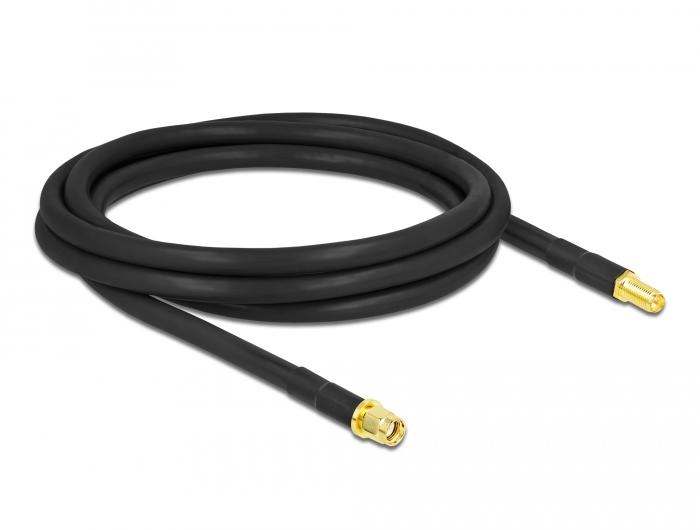 Delock Antennekabel RP-SMA Stekker op RP-SMA Sokkel LMR/CFD300 2 m low lo - Delock