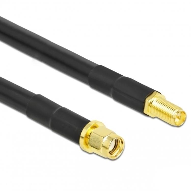 Delock Antennekabel RP-SMA Stekker op RP-SMA Sokkel LMR/CFD300 1 m low lo - Delock