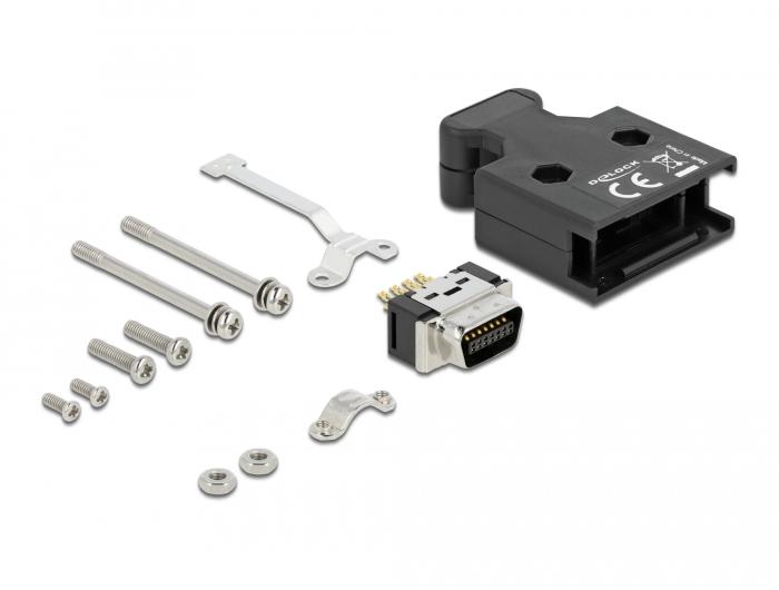 Delock MDR Stekker 14 Pin Soldeerstekker met Behuizing - Delock