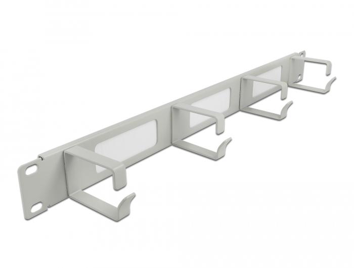 Delock 19″ Kabelmanagement borstelstrip met 4 beugels 1 U grijs - Delock